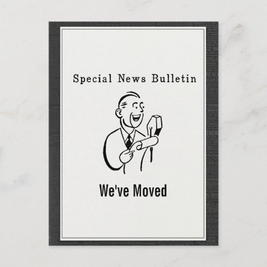  speciaal nieuwsbulletin We hebben verhuisd Aankondigingskaart (Voorkant)