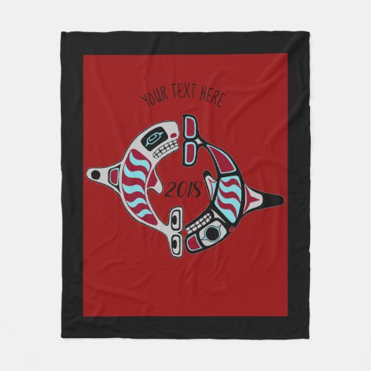 Speciaal noordwestkust Orca Blanket Fleece Deken (Voorkant)