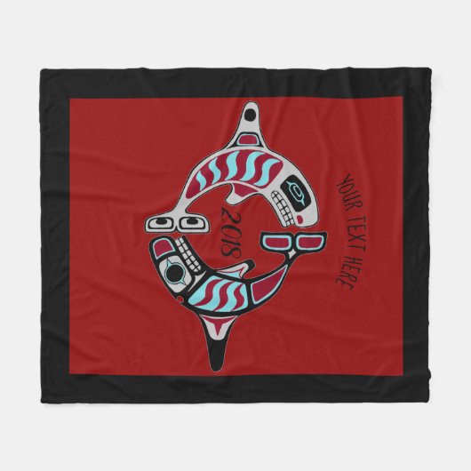 Speciaal noordwestkust Orca Blanket Fleece Deken (Voorkant (Horizontaal))