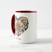 Speciaal Noors Rosemaling Folk Art Heart Mok (Voorkant links)