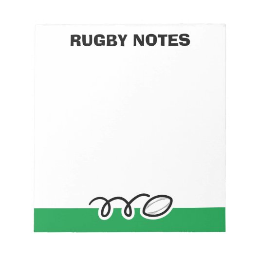 Speciaal notitieblok met een schattig rugbyballetj (Voorkant)