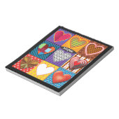 Speciaal Notitieblok patchwork — Hearts design (Linkerzijde)