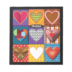 Speciaal Notitieblok patchwork — Hearts design