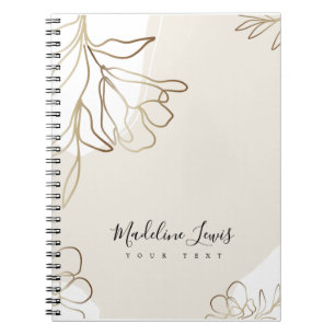 Speciaal Notitieboek met Gold Flowers