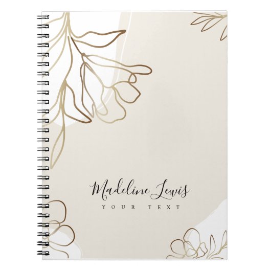 Speciaal Notitieboek met Gold Flowers (Voorkant)