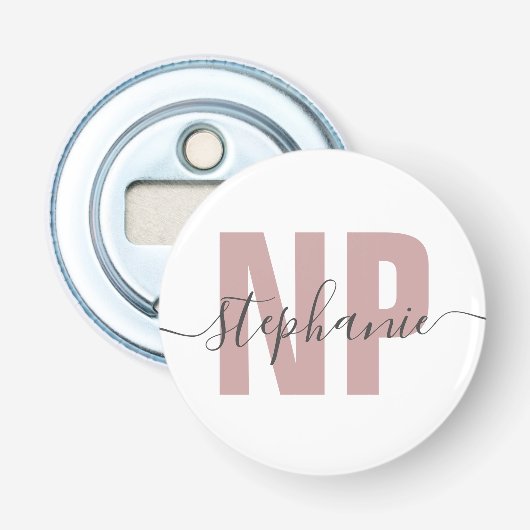 Speciaal NP zuster Practitioner Afstuderen Chic Button Flesopener (Voorkant)