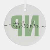 Speciaal NP zuster Practitioner Afstuderen Chic Glas Ornament (Achterkant)