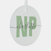 Speciaal NP zuster Practitioner Afstuderen Chic Glas Ornament (Voorkant Rechts)