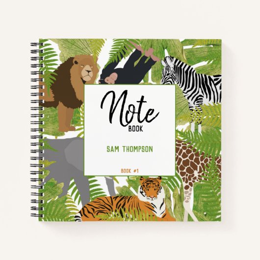 Speciaal Oerwoud Dieren Safari Kinder Journal Notitieboek (Voorkant)
