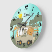 Speciaal Oerwoud Safari Baby Animals Nursery Grote Klok (Hoek)