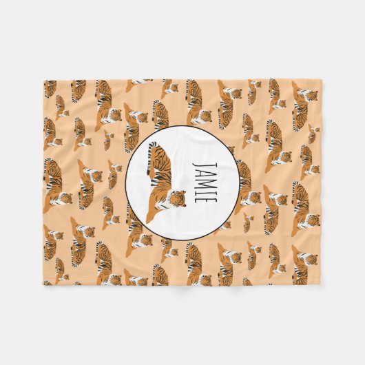 Speciaal Oerwoud tijger dierpatroon Fleece Deken (Voorkant (Horizontaal))