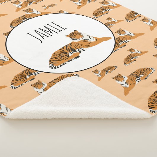 Speciaal Oerwoud tijger dierpatroon Sherpa Deken (3/4)