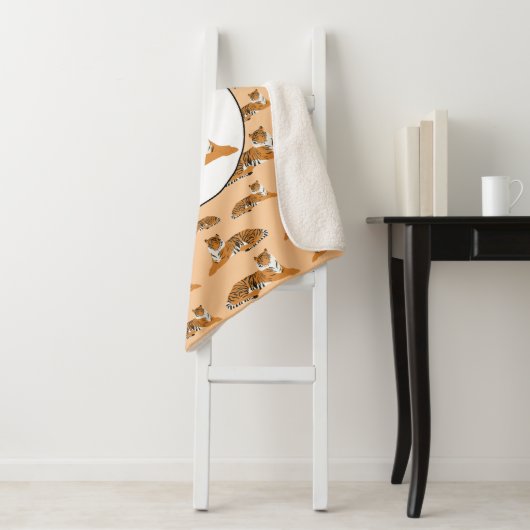 Speciaal Oerwoud tijger dierpatroon Sherpa Deken (In situ)