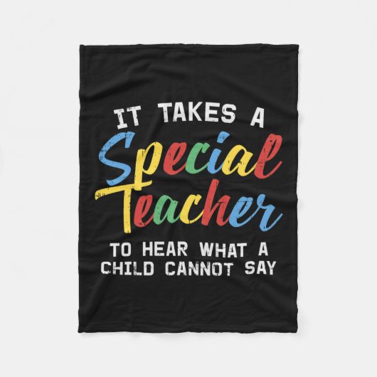 Speciaal onderwijs Docent Schattige Autisme Bewust Fleece Deken (Voorkant)