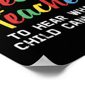 Speciaal onderwijs Docent Schattige Autisme Bewust Poster (Hoek)
