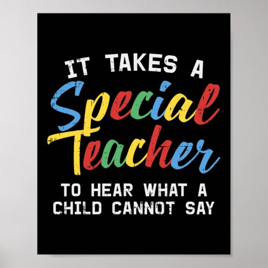 Speciaal onderwijs Docent Schattige Autisme Bewust Poster (Voorkant)