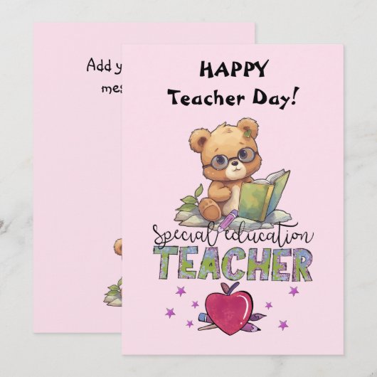 Speciaal onderwijs leraar Happy Teachers Day Kaart (Voorkant / Achterkant)