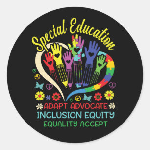 Speciaal onderwijs Leraar Inspirerend SPED Teach Ronde Sticker