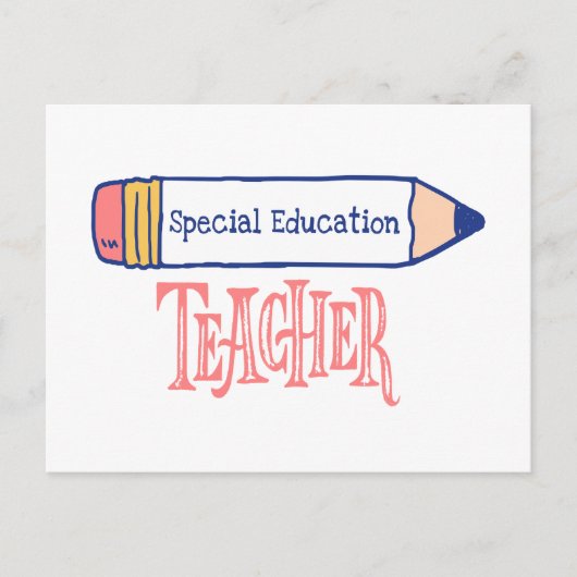 Speciaal Onderwijs Leraar Potlood Ontwerp Briefkaart (Voorkant)
