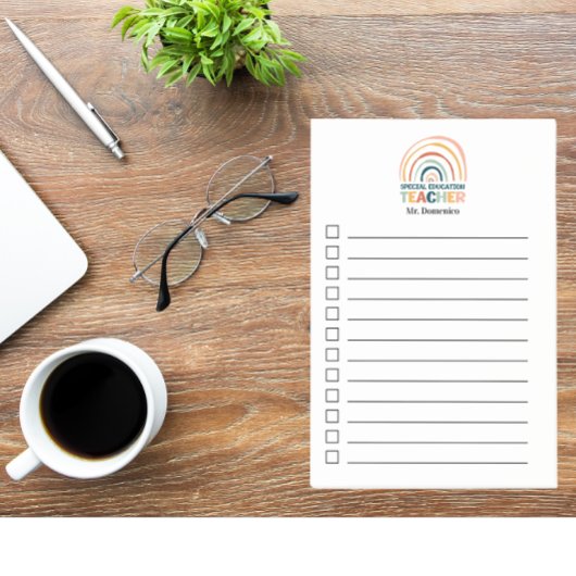 Speciaal onderwijs leraar retro kleuren boho rainb post-it® notes