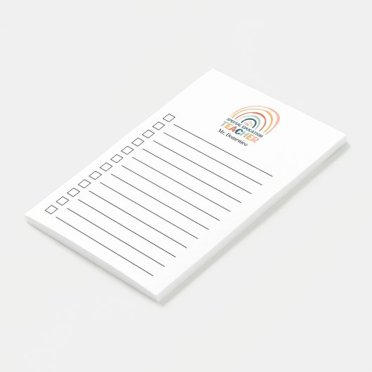 Speciaal onderwijs leraar retro kleuren boho rainb post-it® notes (Schuin)