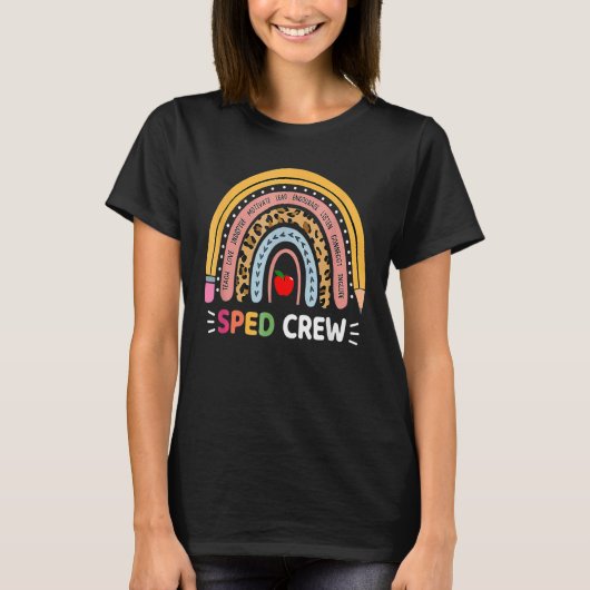 Speciaal onderwijs Leraar Speed Crew Leopard Boho T-shirt (Voorkant)