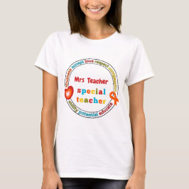 Speciaal Onderwijs Motivatie SPED Leraar Naam T-shirt
