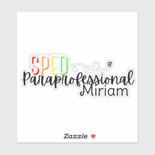 Speciaal onderwijs Para met aangepaste naam Sticker (Vel)
