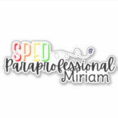 Speciaal onderwijs Para met aangepaste naam Sticker (Voorkant)