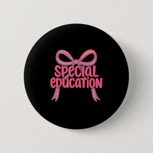 Speciaal onderwijs Rainbow Bow Support Team Speed Ronde Button 5,7 Cm (Voorkant)