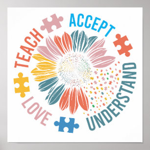 Speciaal Onderwijs SPED Leraar Autisme Zonnebloem Poster