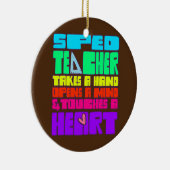 Speciaal onderwijs SPED-leraar neemt hand in hand Keramisch Ornament (Rechts)