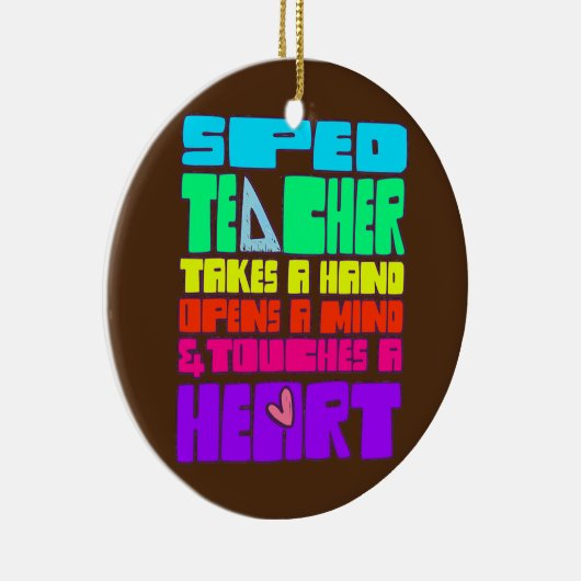 Speciaal onderwijs SPED-leraar neemt hand in hand Keramisch Ornament (Rechts)