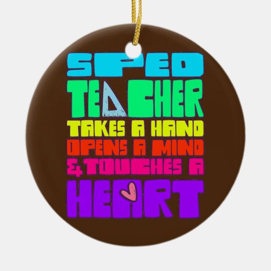 Speciaal onderwijs SPED-leraar neemt hand in hand Keramisch Ornament (Voorkant)