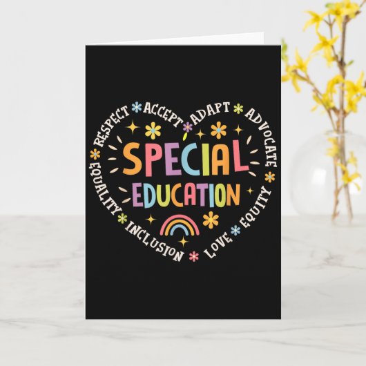 Speciaal Onderwijs Squad Droom Team Sped Leraar Ap Kaart (Gele Bloem)