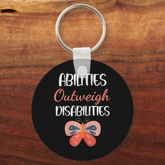 Speciaal onderwijsgeschenk - vaardigheden wegen op sleutelhanger (Achterkant)