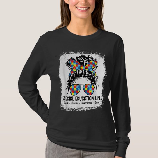 Speciaal onderwijsleven Sped Teacher Teach Accepte T-shirt (Voorkant)