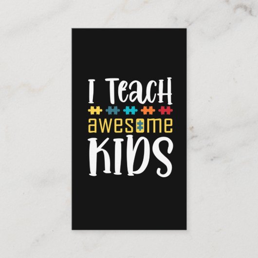 Speciaal onderwijzend leraar Puzzle Autisme Awaren Visitekaartje (Voorkant)