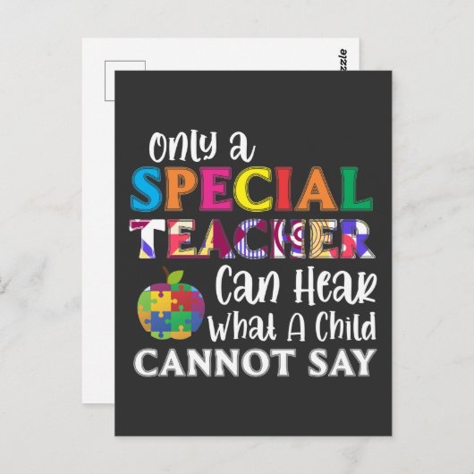 Speciaal onderwijzend leraar speciale Kinderen Briefkaart (Voorkant / Achterkant)