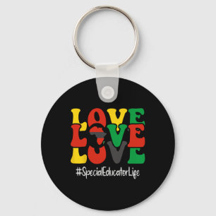 Speciaal Onderwijzer Love Groovy Vrouwen Zwarte Ge Sleutelhanger