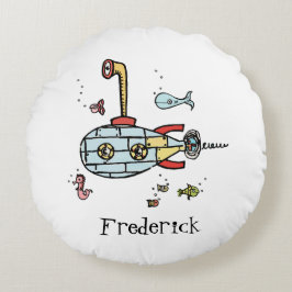 Speciaal onderzeeër Rood met vlekken Rond Kussen