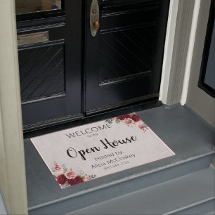 Speciaal onroerend goed Agent Open House Floral Deurmat