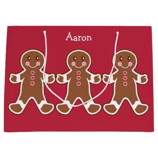 Speciaal ontbijtkoeken voor kerstcadeau groot cadeauzakje (Voorkant)