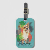 Speciaal ontwerp " Corgi". Bagagelabel (Voorkant (verticaal))