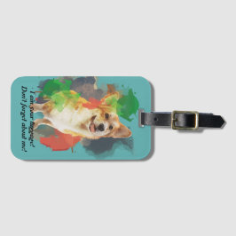 Speciaal ontwerp " Corgi". Bagagelabel