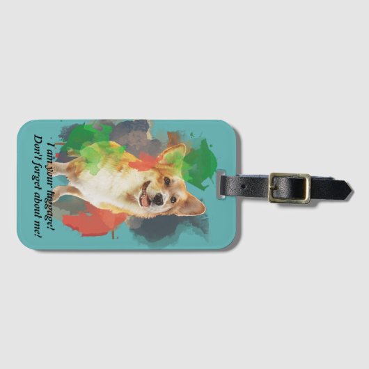 Speciaal ontwerp " Corgi". Bagagelabel (Voorkant (horizontaal))