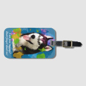 Speciaal ontwerp "Cute Husky". Bagagelabel (Voorkant (horizontaal))