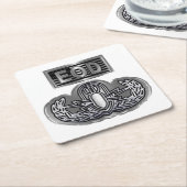 Speciaal ontwerp "EOD Badge and EOD Flag" Kartonnen Onderzetters (Schuin)