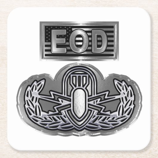 Speciaal ontwerp "EOD Badge and EOD Flag" Kartonnen Onderzetters (Voorkant)