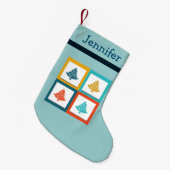 Speciaal ontwerp met vier kerstbomen voor de retro kleine kerstsok (Voorkant (Hangend))